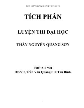Toán - Tích phân luyện thi Đại học